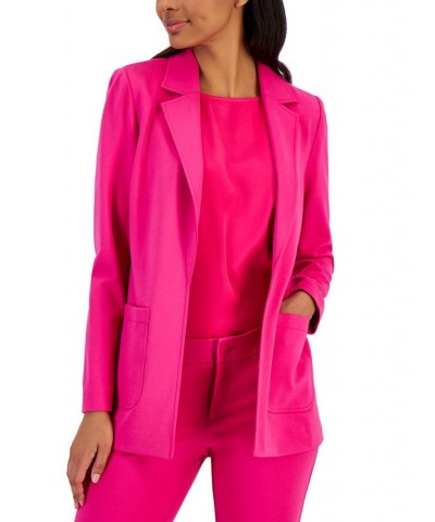 Women's Compression Notch-Collar Blazer Pink $42.96 Jackets